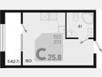 Студия, 25.80 м², 2/18 этаж фото 0