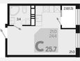 Студия, 25.70 м², 12/18 этаж фото 0