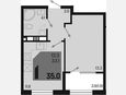 1-комнатная квартира, 35 м², 5/9 этаж фото 0