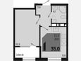 1-комнатная квартира, 35 м², 3/9 этаж фото 0