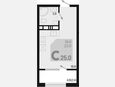 Студия, 25 м², 7/9 этаж фото 0