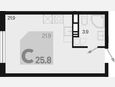 Студия, 25.80 м², 9/9 этаж фото 0