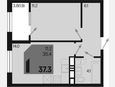 1-комнатная квартира, 37.30 м², 5/9 этаж фото 0