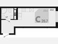 Студия, 26.70 м², 6/18 этаж фото 0