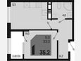 1-комнатная квартира, 35.20 м², 15/18 этаж фото 0