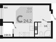 Студия, 24.20 м², 9/18 этаж фото 0
