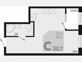 Студия, 30.70 м², 2/18 этаж фото 0