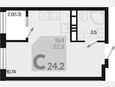 Студия, 24.20 м², 18/18 этаж фото 0