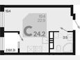 Студия, 24.20 м², 17/18 этаж фото 0