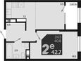 2-комнатная квартира, 42.70 м², 12/18 этаж фото 0