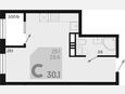 Студия, 30.10 м², 15/18 этаж фото 0