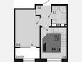 1-комнатная квартира, 35 м², 4/9 этаж фото 0