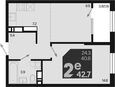 2-комнатная квартира, 42.70 м², 18/18 этаж фото 0