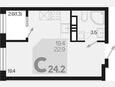 Студия, 24.20 м², 10/18 этаж фото 0