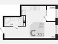 Студия, 30.10 м², 16/18 этаж фото 0