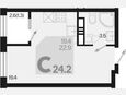 Студия, 24.20 м², 12/18 этаж фото 0