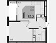 2-комнатная квартира, 39.20 м², 14/18 этаж фото 0
