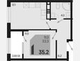 1-комнатная квартира, 35.20 м², 14/18 этаж фото 0