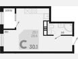 Студия, 30.10 м², 12/18 этаж фото 0