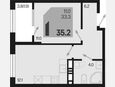 1-комнатная квартира, 35.20 м², 10/18 этаж фото 0