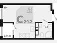 Студия, 24.20 м², 9/18 этаж фото 0