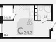 Студия, 24.20 м², 17/18 этаж фото 0