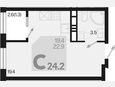 Студия, 24.20 м², 18/18 этаж фото 0