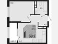2-комнатная квартира, 39.20 м², 17/18 этаж фото 0