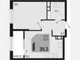2-комнатная квартира, 39.20 м², 18/18 этаж фото 0