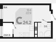 Студия, 24.20 м², 18/18 этаж фото 0