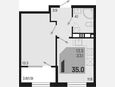 1-комнатная квартира, 35 м², 7/9 этаж фото 0