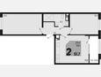 3-комнатная квартира, 61.70 м², 2/18 этаж фото 0