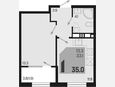 1-комнатная квартира, 35 м², 8/9 этаж фото 0