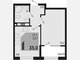 1-комнатная квартира, 35 м², 6/9 этаж фото 0