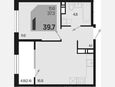 2-комнатная квартира, 39.70 м², 3/18 этаж фото 0