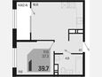 2-комнатная квартира, 39.70 м², 18/18 этаж фото 0