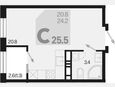 Студия, 25.50 м², 18/18 этаж фото 0