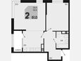 2-комнатная квартира, 61 м², 16/18 этаж фото 0