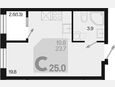 Студия, 25 м², 2/18 этаж фото 0