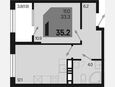 1-комнатная квартира, 35.20 м², 12/18 этаж фото 0