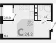 Студия, 24.20 м², 13/18 этаж фото 0