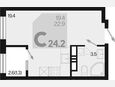 Студия, 24.20 м², 9/18 этаж фото 0