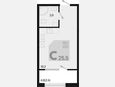 Студия, 25.50 м², 2/9 этаж фото 0