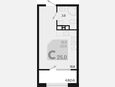 Студия, 25 м², 4/9 этаж фото 0