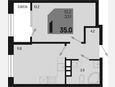 1-комнатная квартира, 35 м², 4/9 этаж фото 0