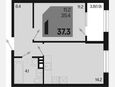 1-комнатная квартира, 37.30 м², 5/9 этаж фото 0