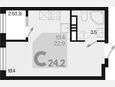 Студия, 24.20 м², 11/18 этаж фото 0
