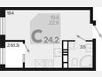 Студия, 24.20 м², 13/18 этаж фото 0
