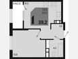 2-комнатная квартира, 39.20 м², 18/18 этаж фото 0