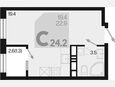 Студия, 24.20 м², 8/18 этаж фото 0